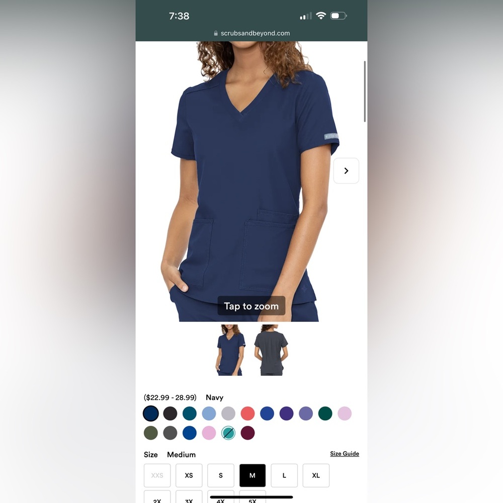 Navy blue Med Couture Scrubs Medium